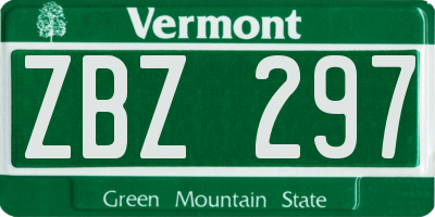 VT license plate ZBZ297