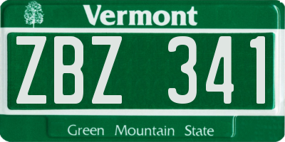 VT license plate ZBZ341