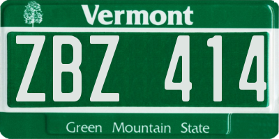 VT license plate ZBZ414