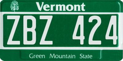 VT license plate ZBZ424