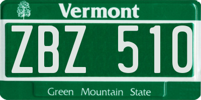 VT license plate ZBZ510