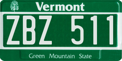 VT license plate ZBZ511