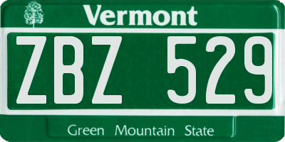 VT license plate ZBZ529