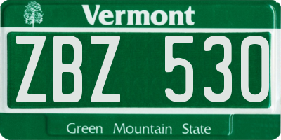 VT license plate ZBZ530