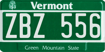 VT license plate ZBZ556