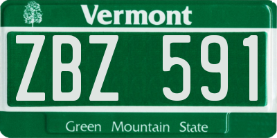 VT license plate ZBZ591