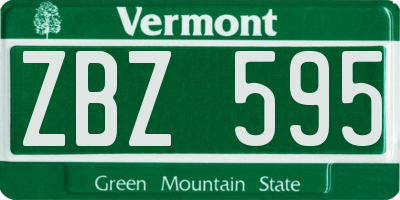 VT license plate ZBZ595