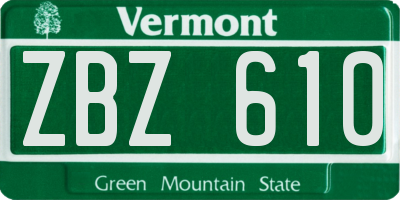 VT license plate ZBZ610