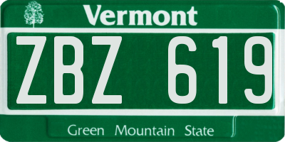 VT license plate ZBZ619