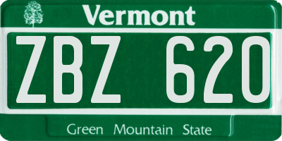 VT license plate ZBZ620