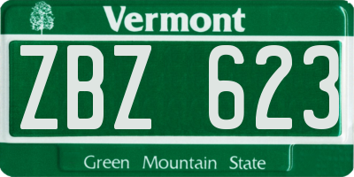 VT license plate ZBZ623