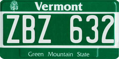 VT license plate ZBZ632