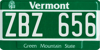 VT license plate ZBZ656
