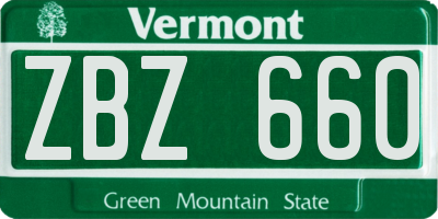 VT license plate ZBZ660