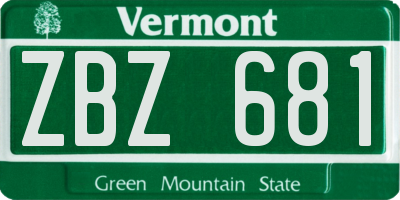VT license plate ZBZ681