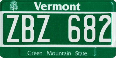 VT license plate ZBZ682