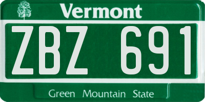 VT license plate ZBZ691