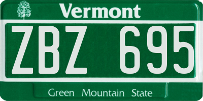 VT license plate ZBZ695