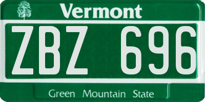 VT license plate ZBZ696