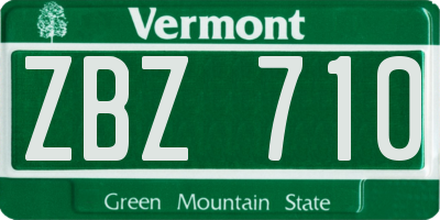 VT license plate ZBZ710