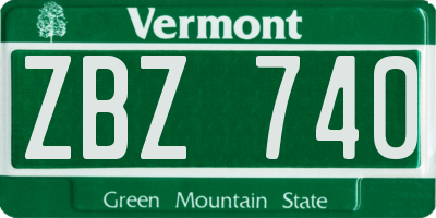 VT license plate ZBZ740