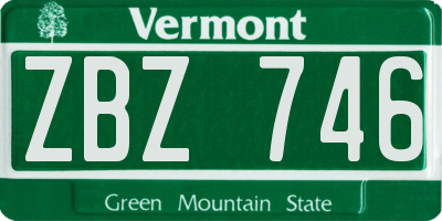 VT license plate ZBZ746