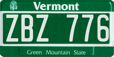 VT license plate ZBZ776