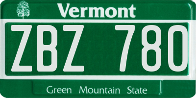 VT license plate ZBZ780