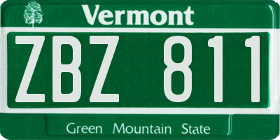 VT license plate ZBZ811