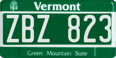 VT license plate ZBZ823