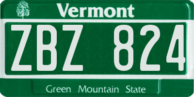 VT license plate ZBZ824