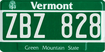 VT license plate ZBZ828