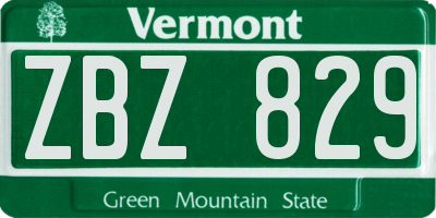 VT license plate ZBZ829