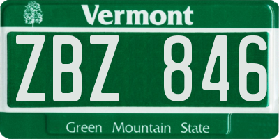 VT license plate ZBZ846