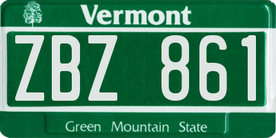 VT license plate ZBZ861