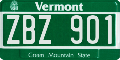 VT license plate ZBZ901