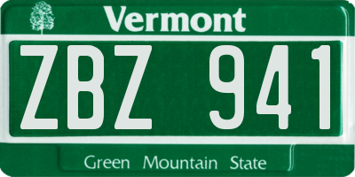 VT license plate ZBZ941