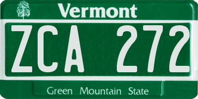 VT license plate ZCA272