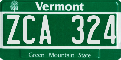 VT license plate ZCA324