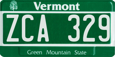VT license plate ZCA329