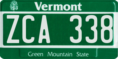 VT license plate ZCA338