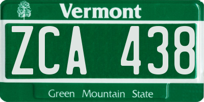 VT license plate ZCA438