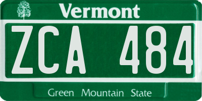 VT license plate ZCA484