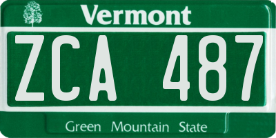 VT license plate ZCA487