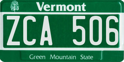 VT license plate ZCA506