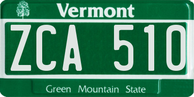VT license plate ZCA510
