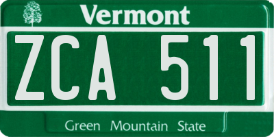 VT license plate ZCA511
