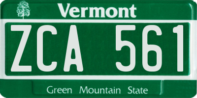 VT license plate ZCA561