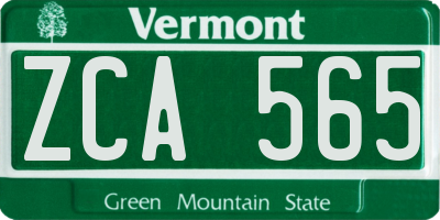 VT license plate ZCA565