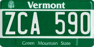 VT license plate ZCA590